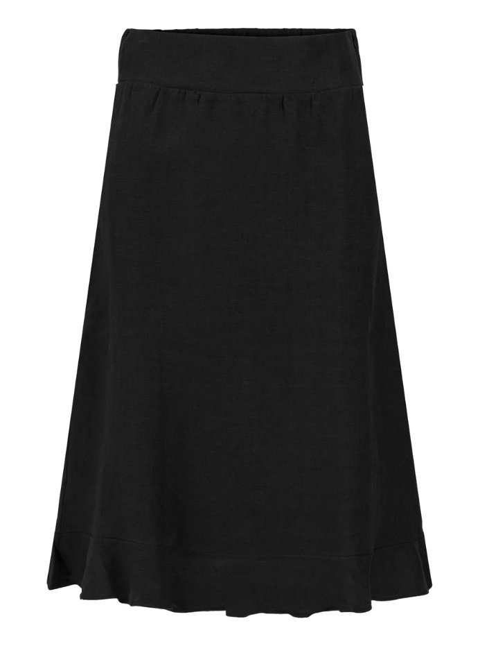 Franca Linen Skirt Black