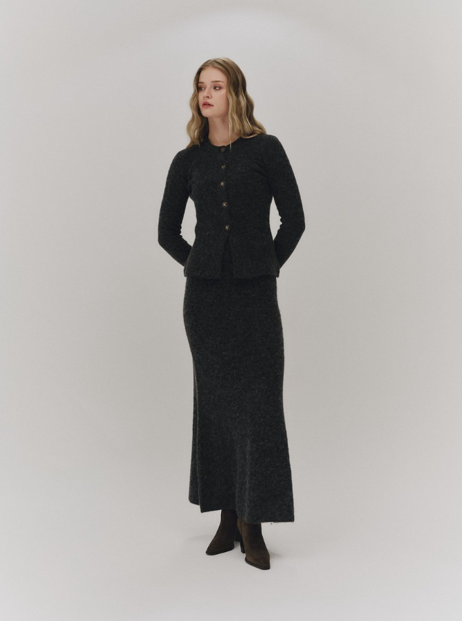 Iza Alpaca cardigan Charcoal