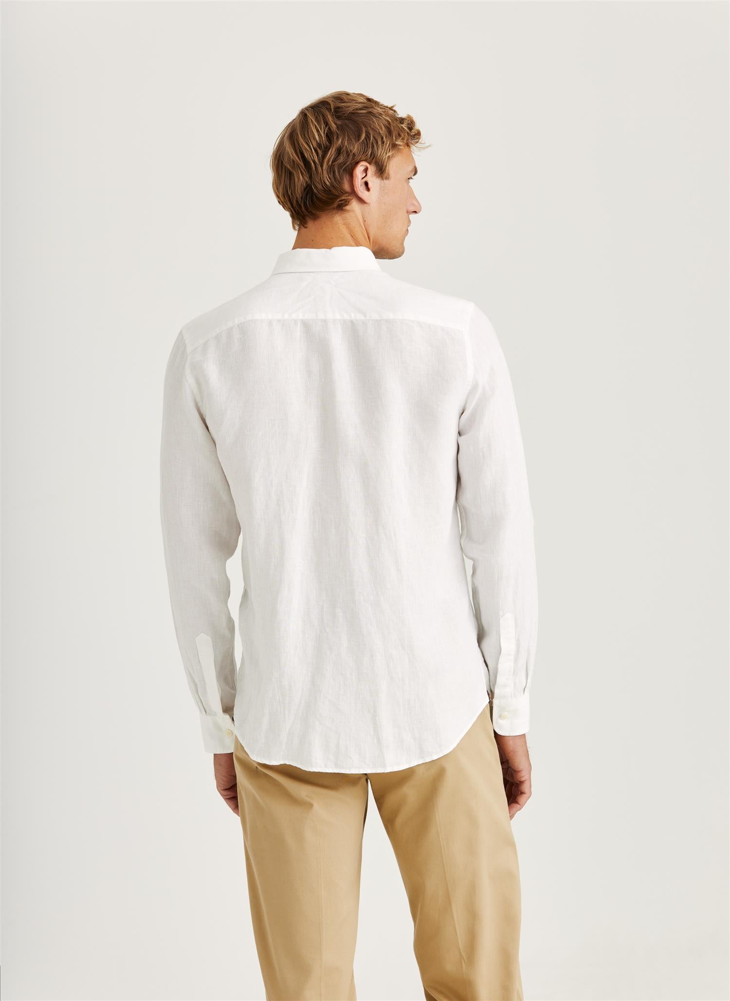 Douglas Linen Shirt-Classic Fit White
