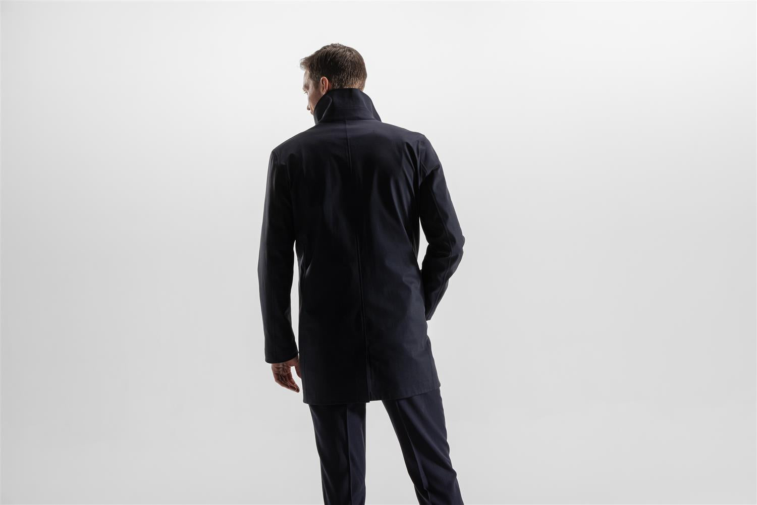 SKY FALL COAT SAVILE NAVY WOOL