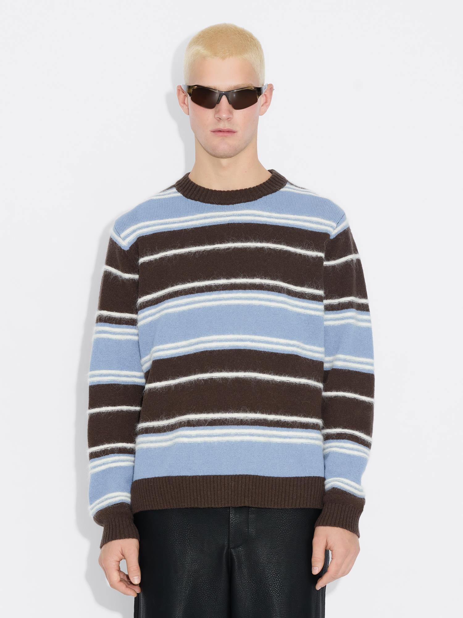 Wool Stripe Crew - Blue Stripe