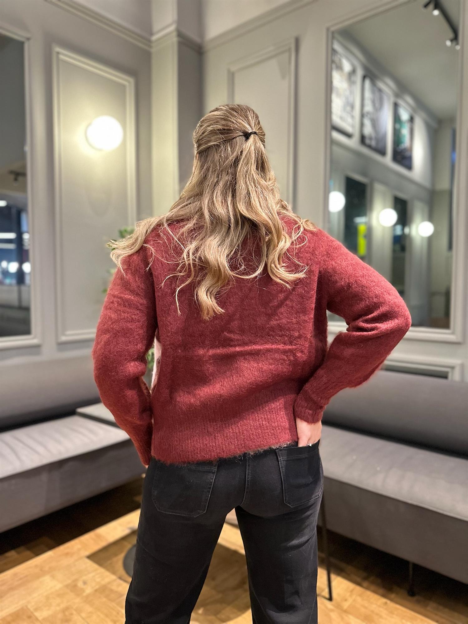 Nora Mohair Cardigan Burgundy