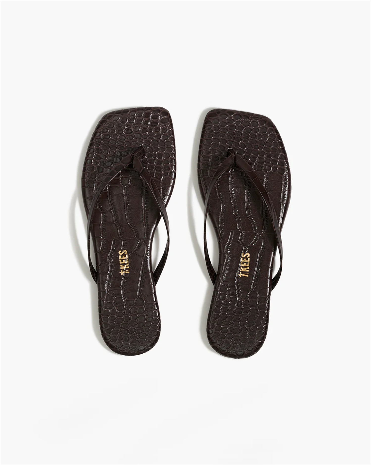TKEES Square Toe Lily Croco Carob
