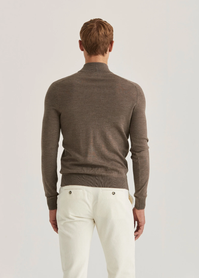 Merino John Zip Brown