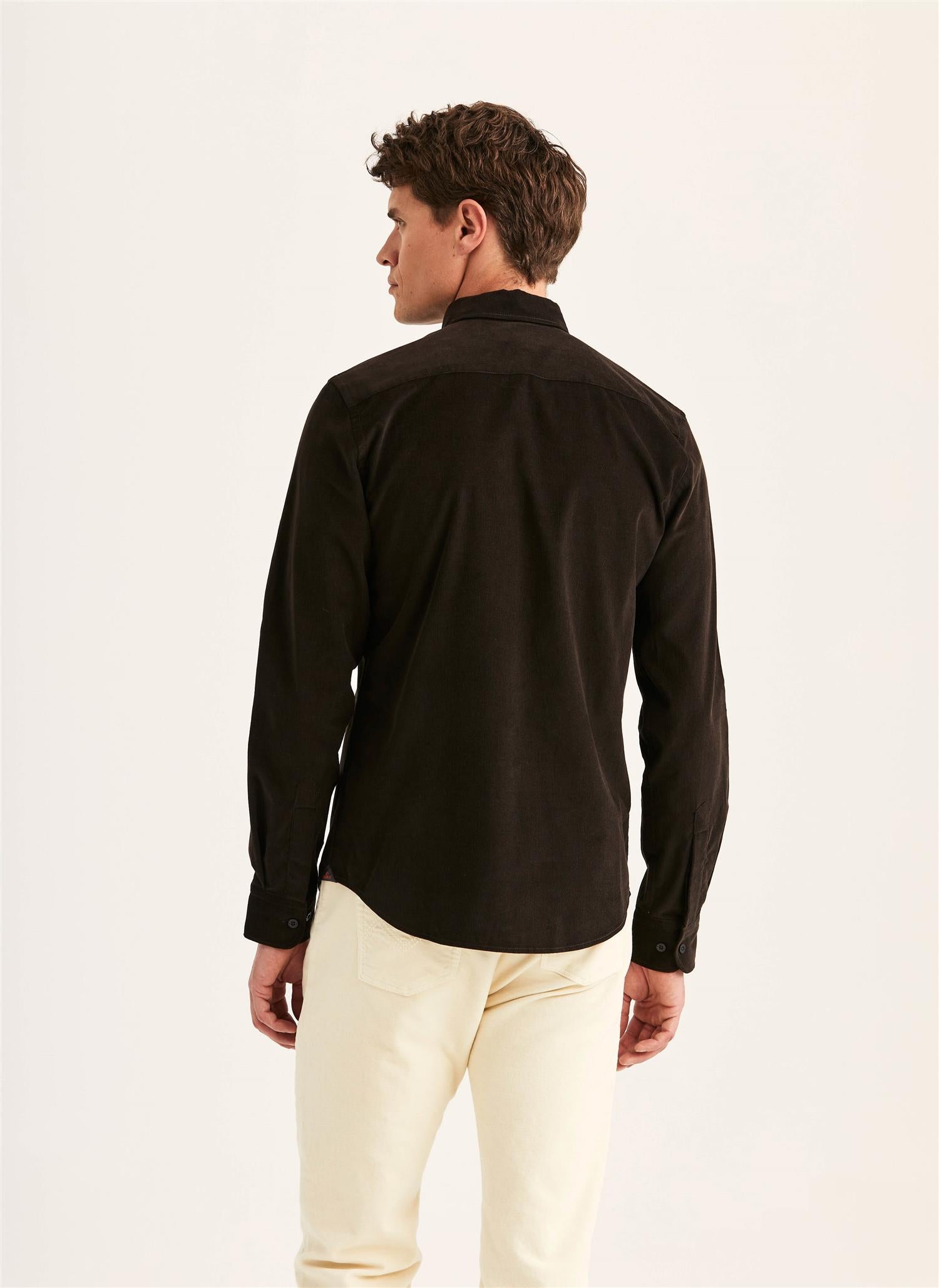 Douglas Cord Shirt-Slim Fit Brown