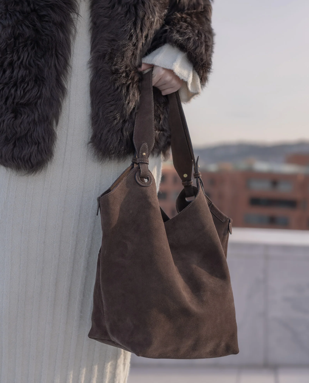 Soho Umber Sued Shoulder Bag