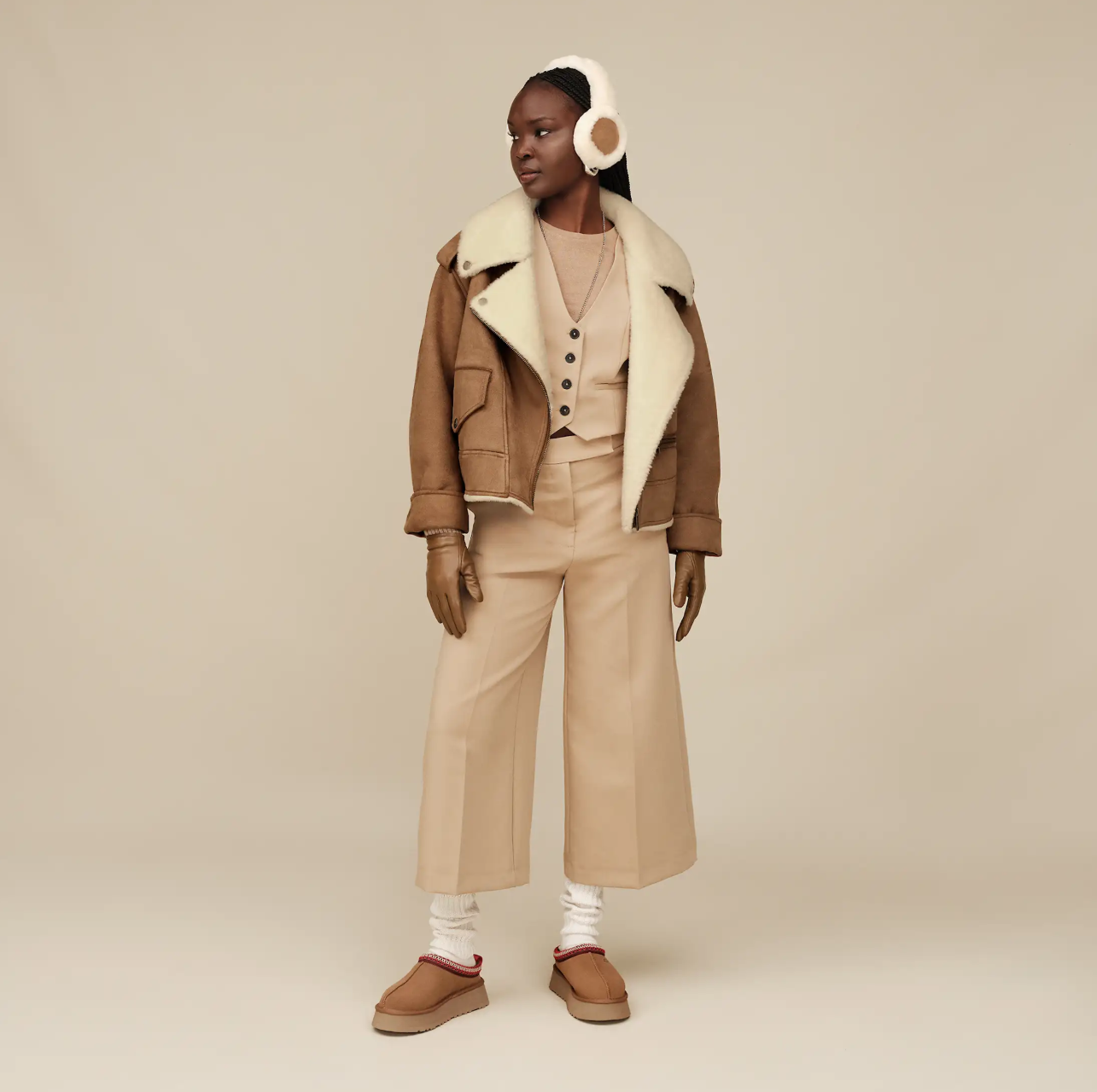 Sheepskin Wireless Earmuff Chestnut