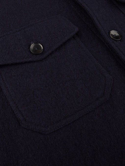 Overshirt Knitted Felted Wool Navy