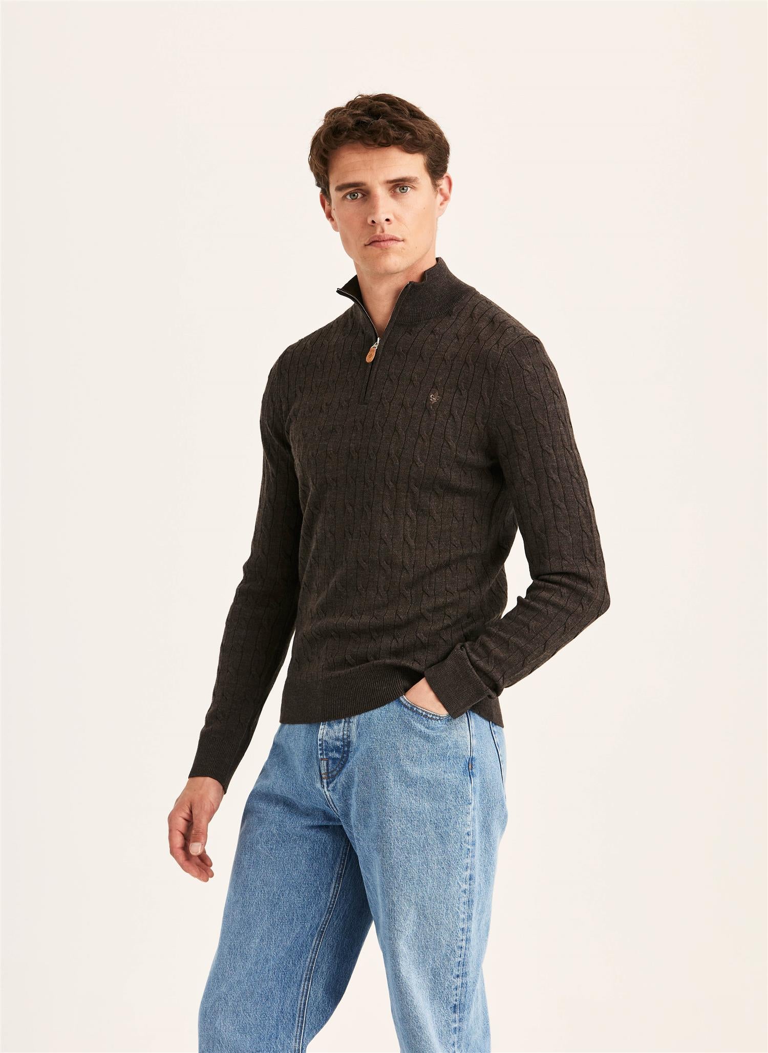 Merino Cable John Zip AW26 Brown