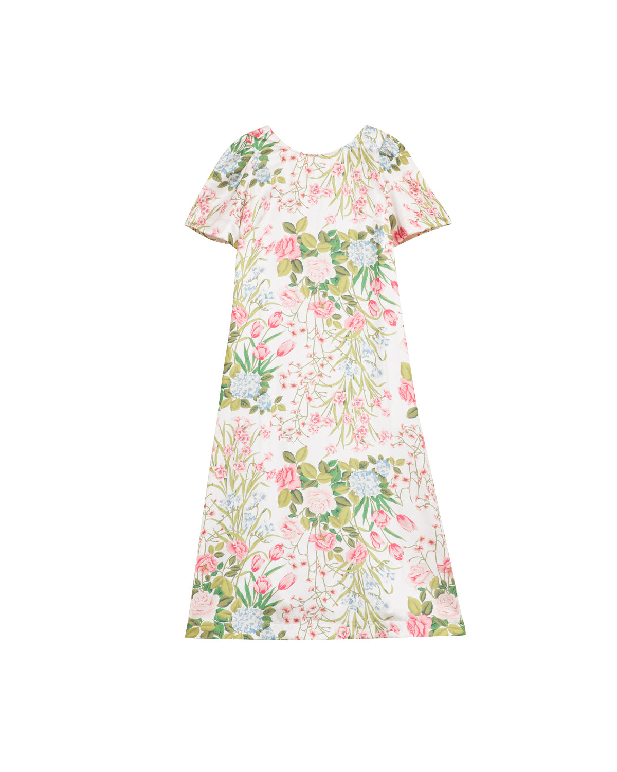 Tailored Satin Maxi Dress Flower Fields