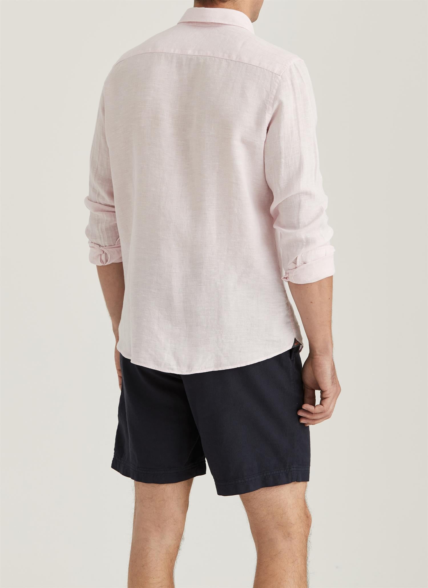 Douglas Linen Shirt Classic Fit Light Pink