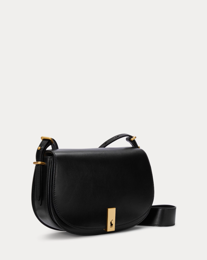Polo ID Leather Saddle Bag Black