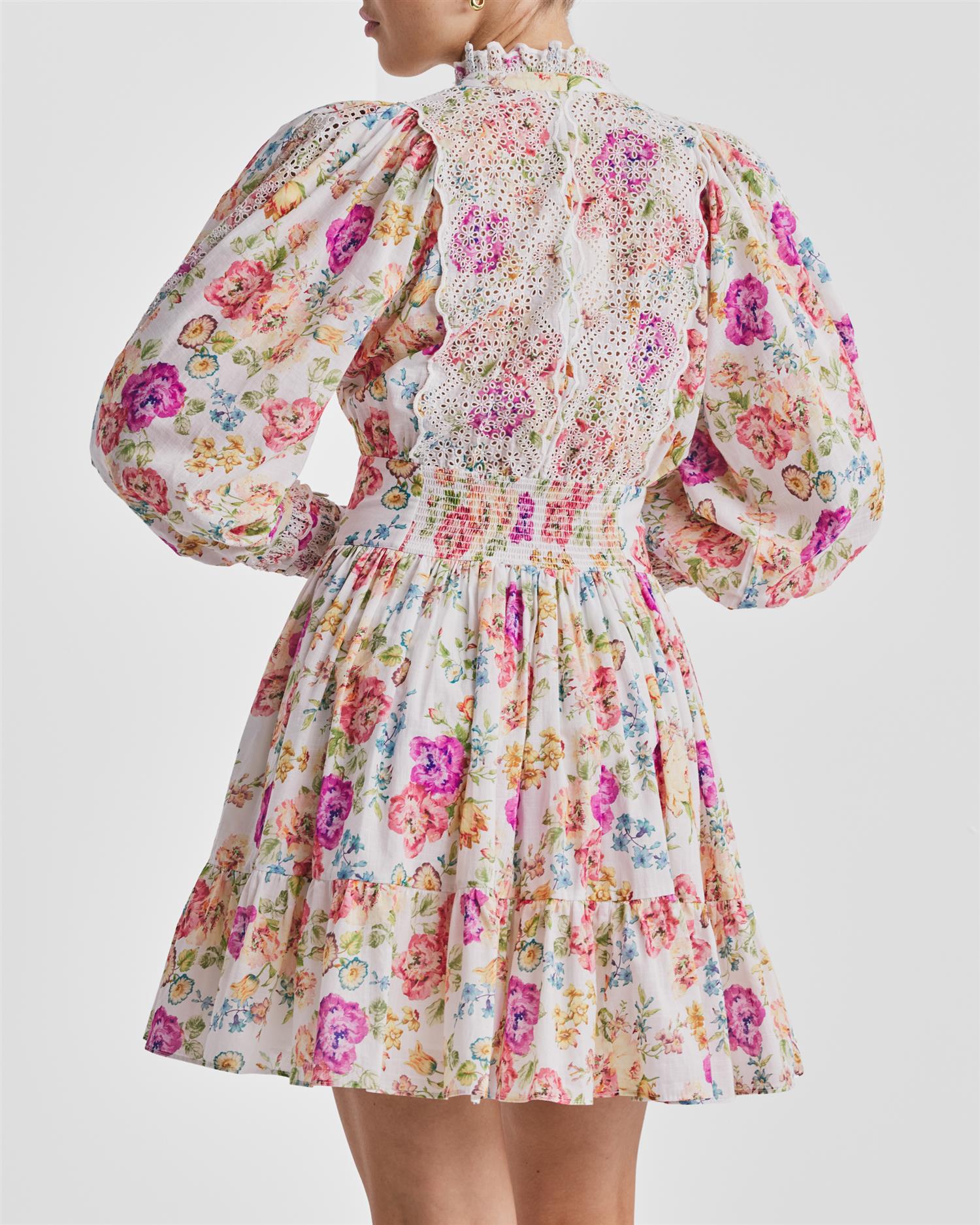 Cotton Slub Mini Dress Flora