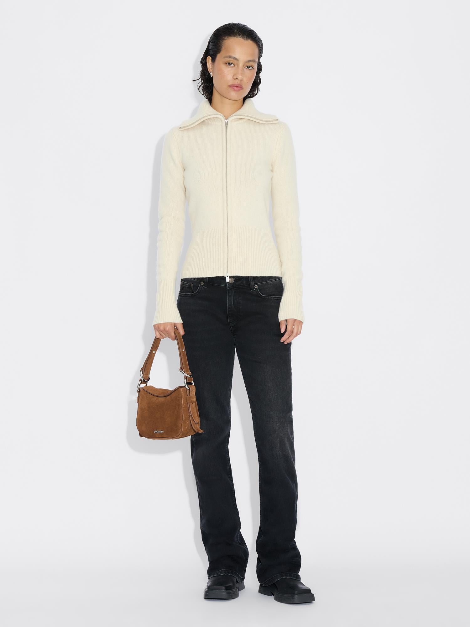 Line Wool Cardigan Ecru