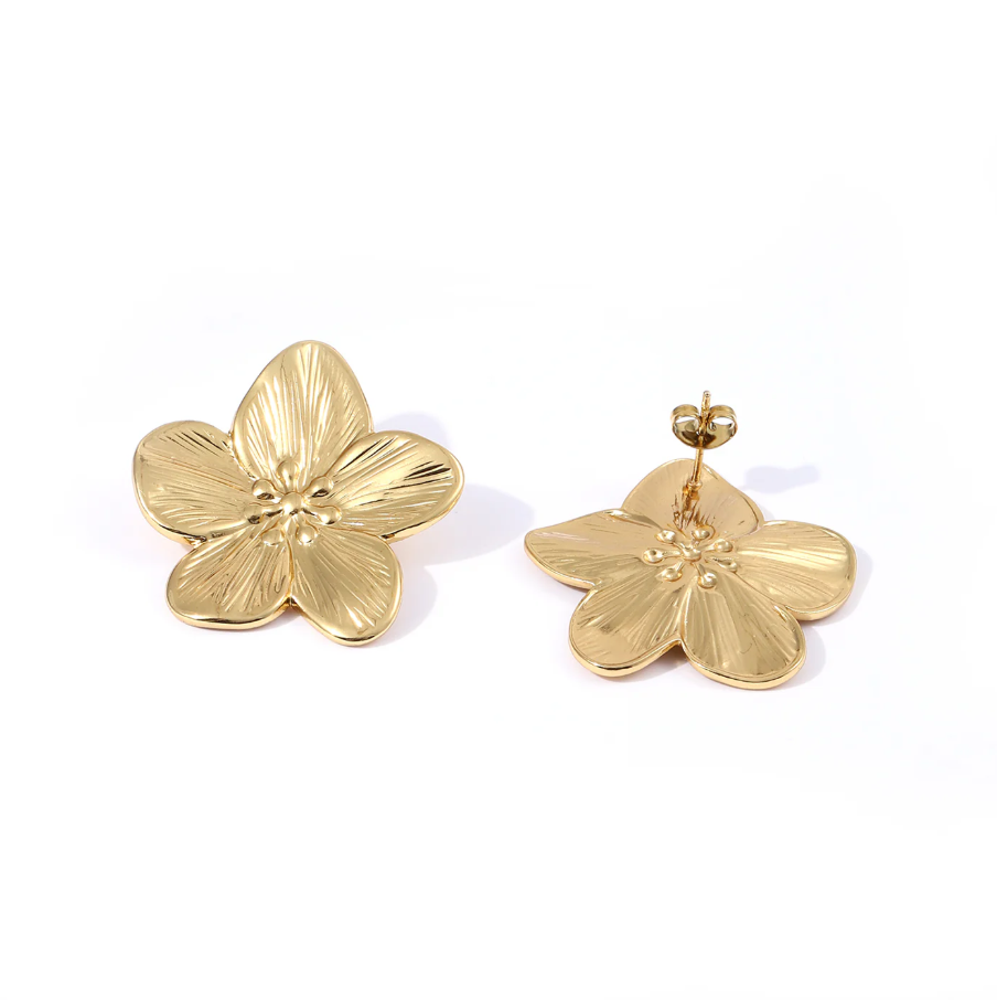 Maebry Statement Flower Stud Earrings