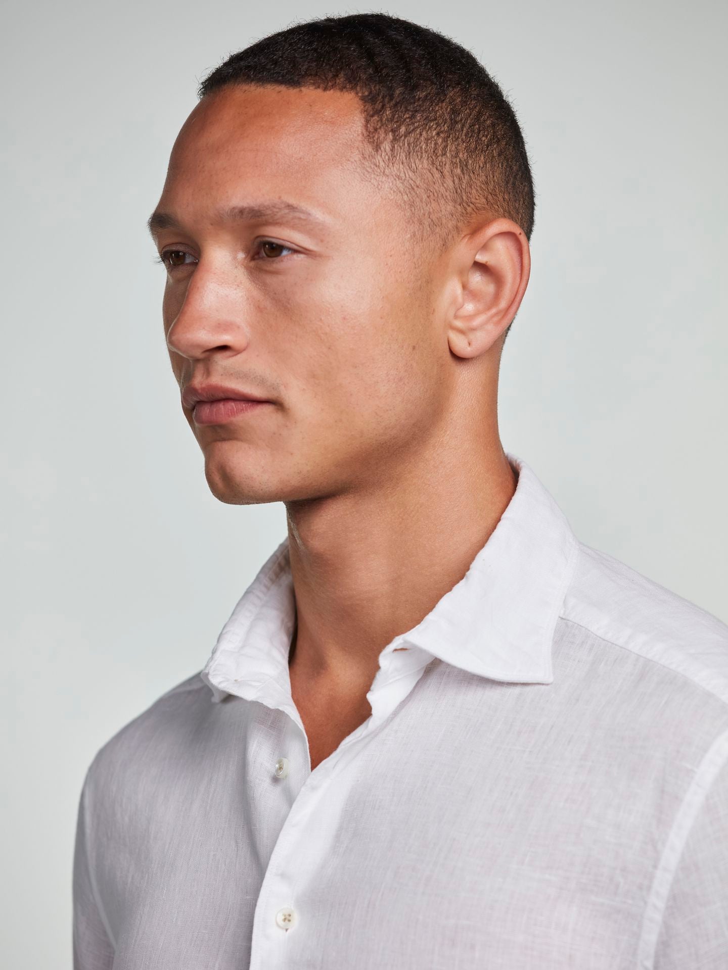 Regular White Linen Casual Shirt