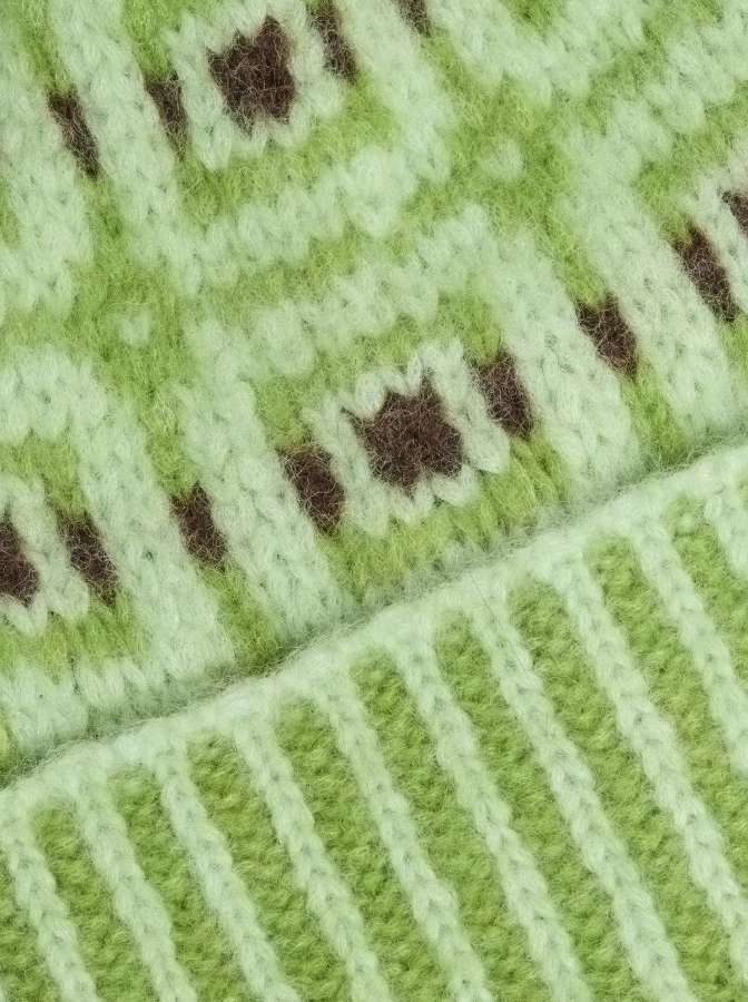 Norwegian Wool Beanie Green Mix