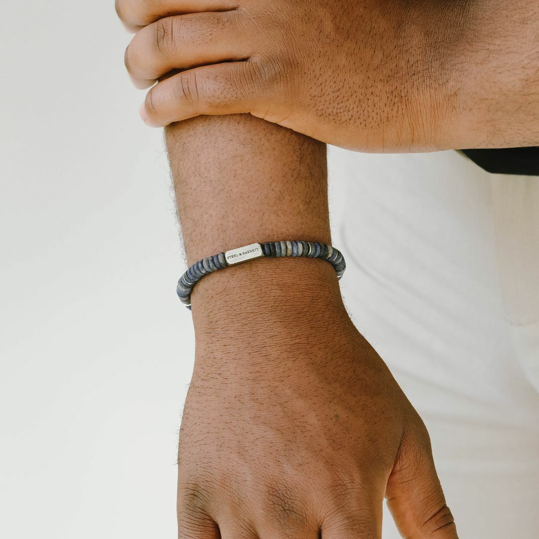Stones Bracelet Two Tone Matt Sodalite