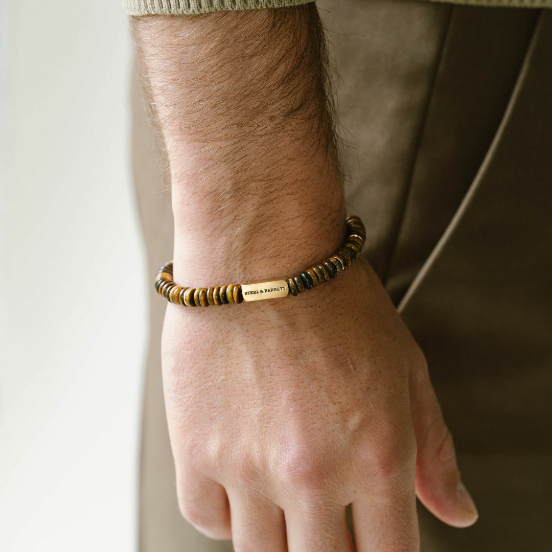 Stones Bracelet Two Tone Tiger