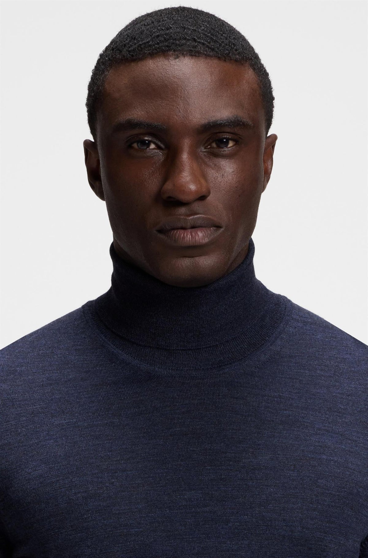 Musso Rollneck Sweater In Extra Fine Merino Wool Open Blue
