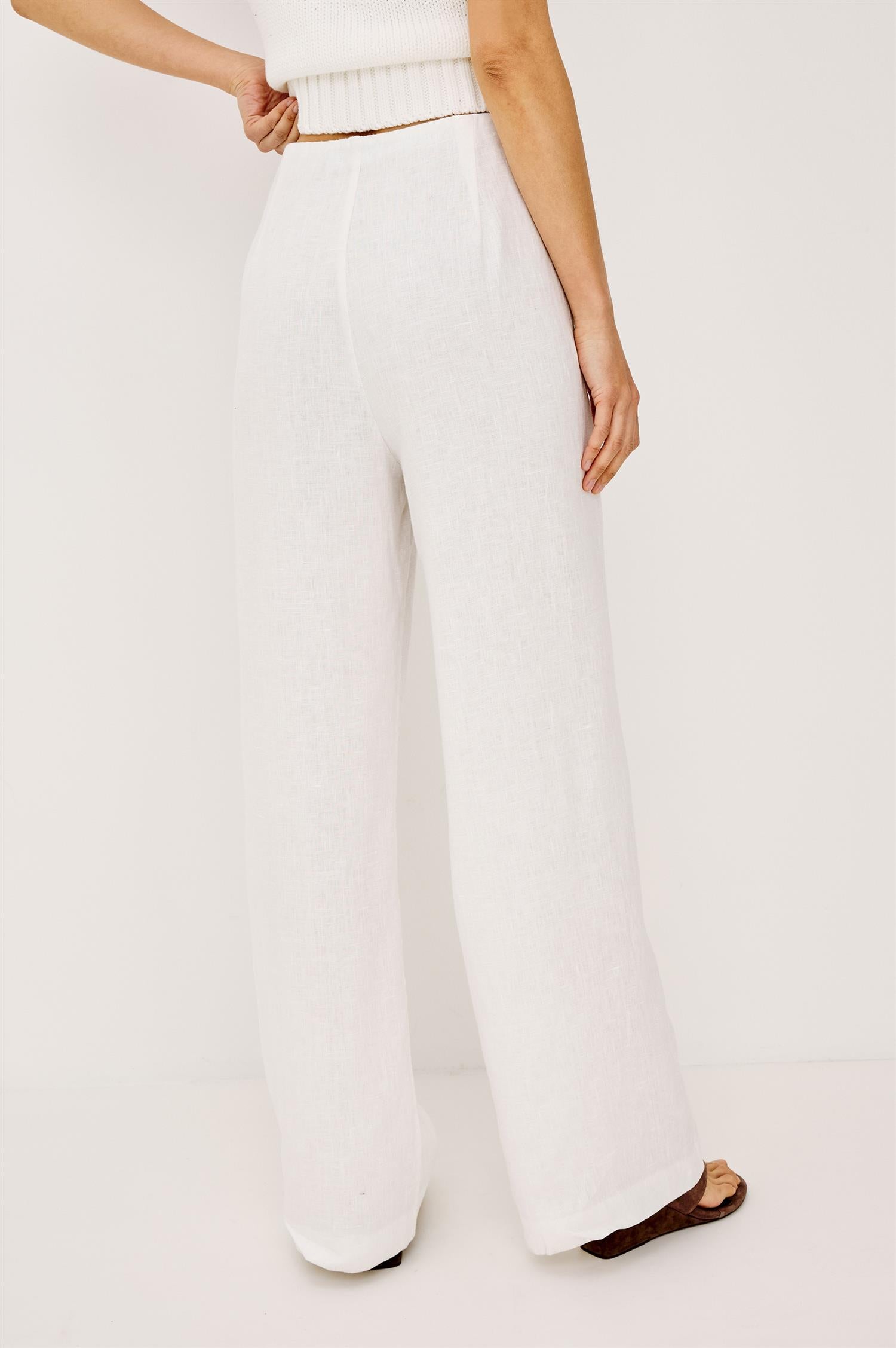 Andrine Linen Pants White