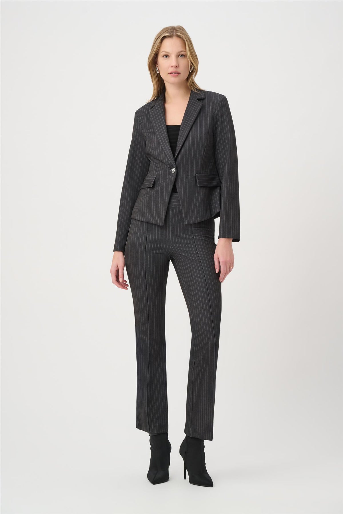 Pinstripe Fitted Blazer