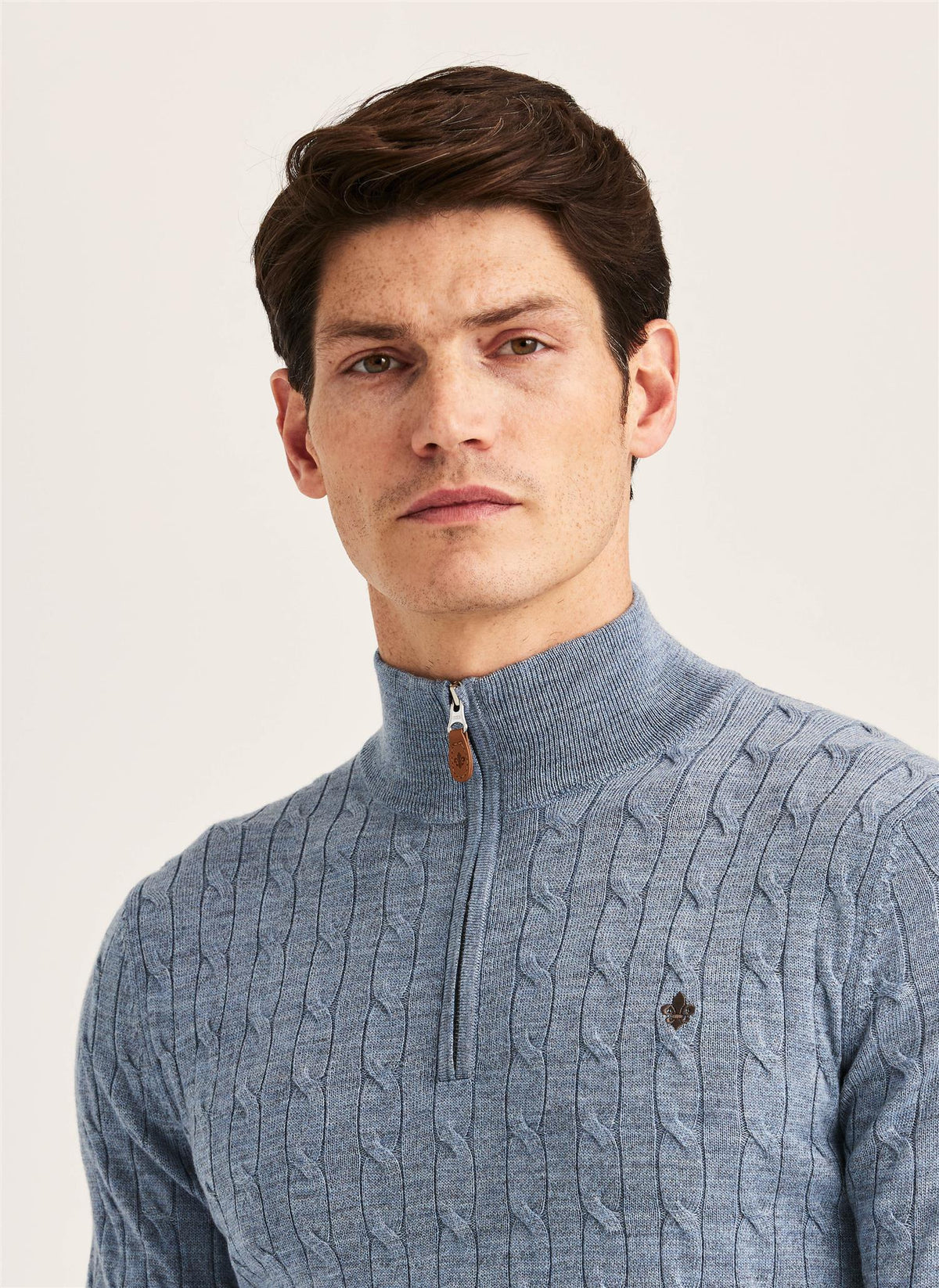 Merino Cable John Zip AW26 Iceblue