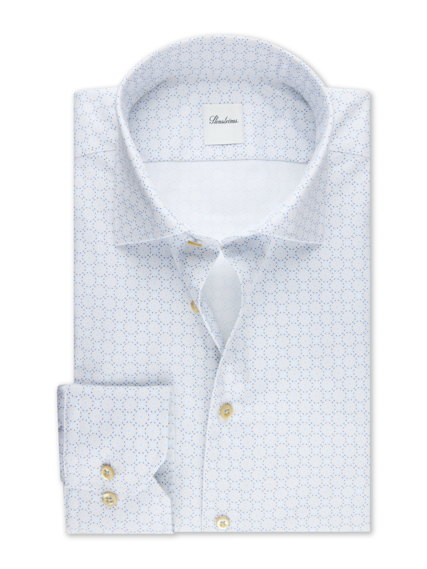 Light blue Patterned Twill Slimline Shirt