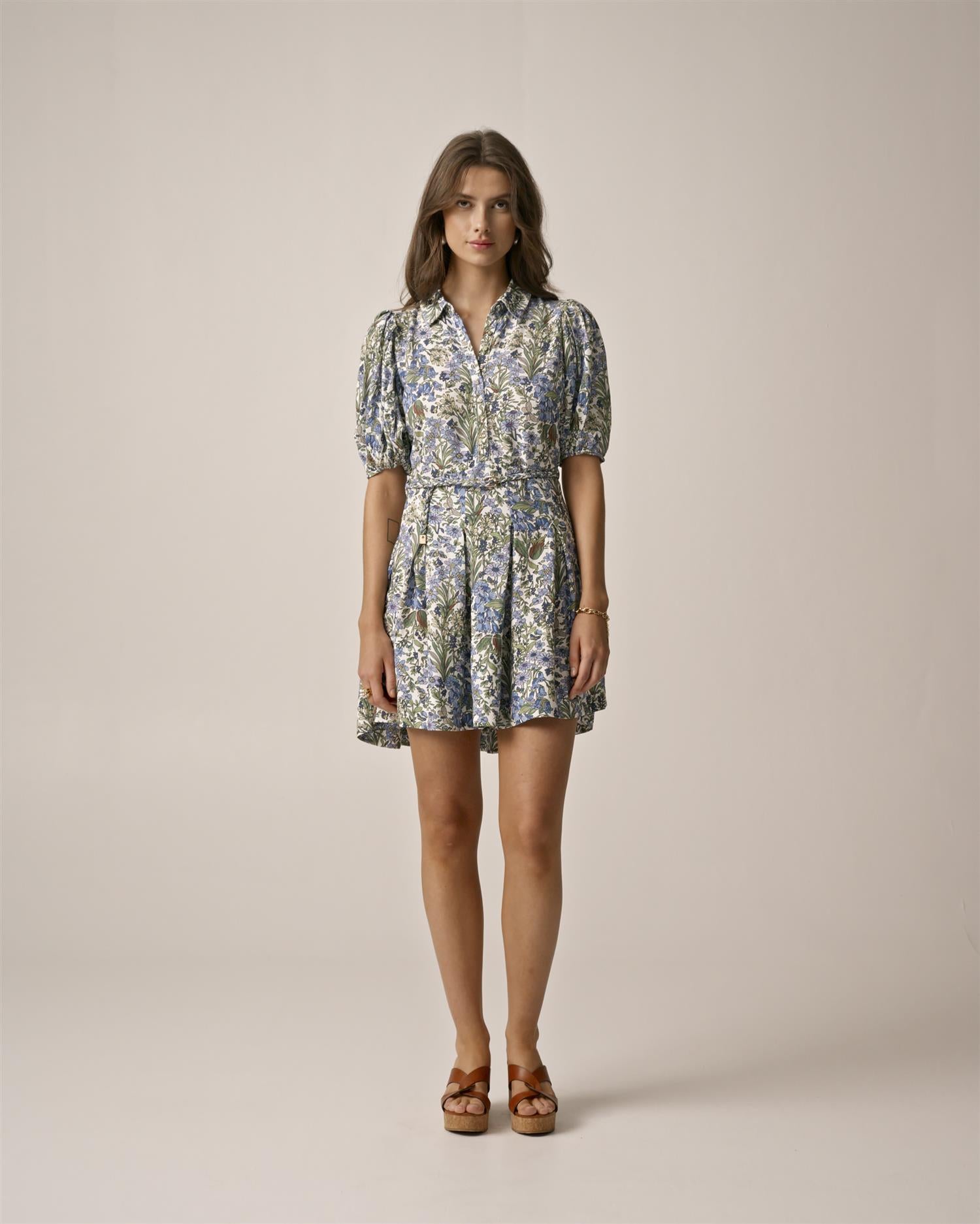 Linen Mini Dress PF-25 Flora
