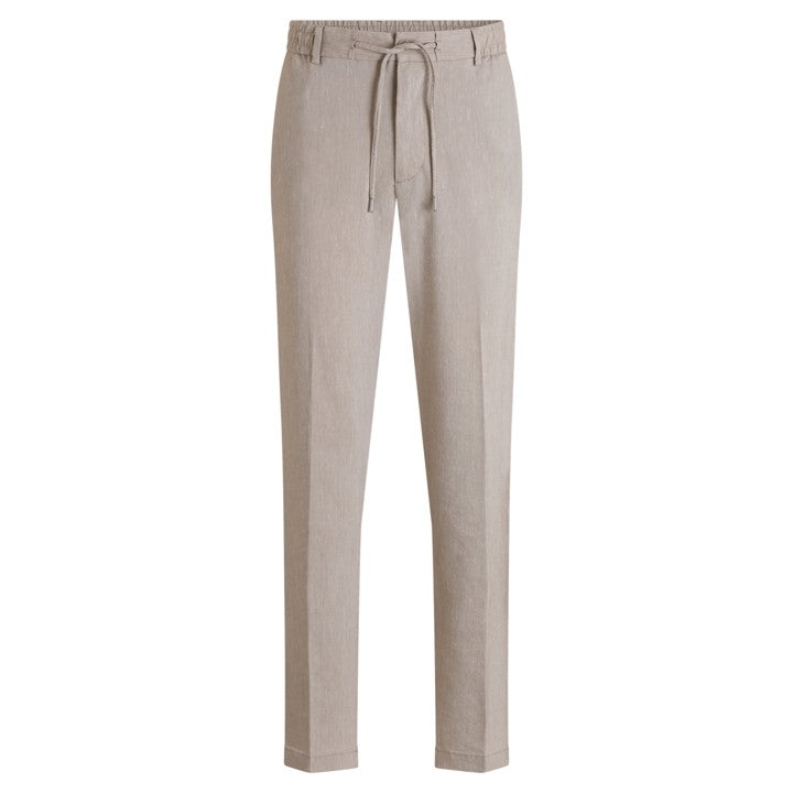 Kane Modernfit Trouser in linen blend Open Beige
