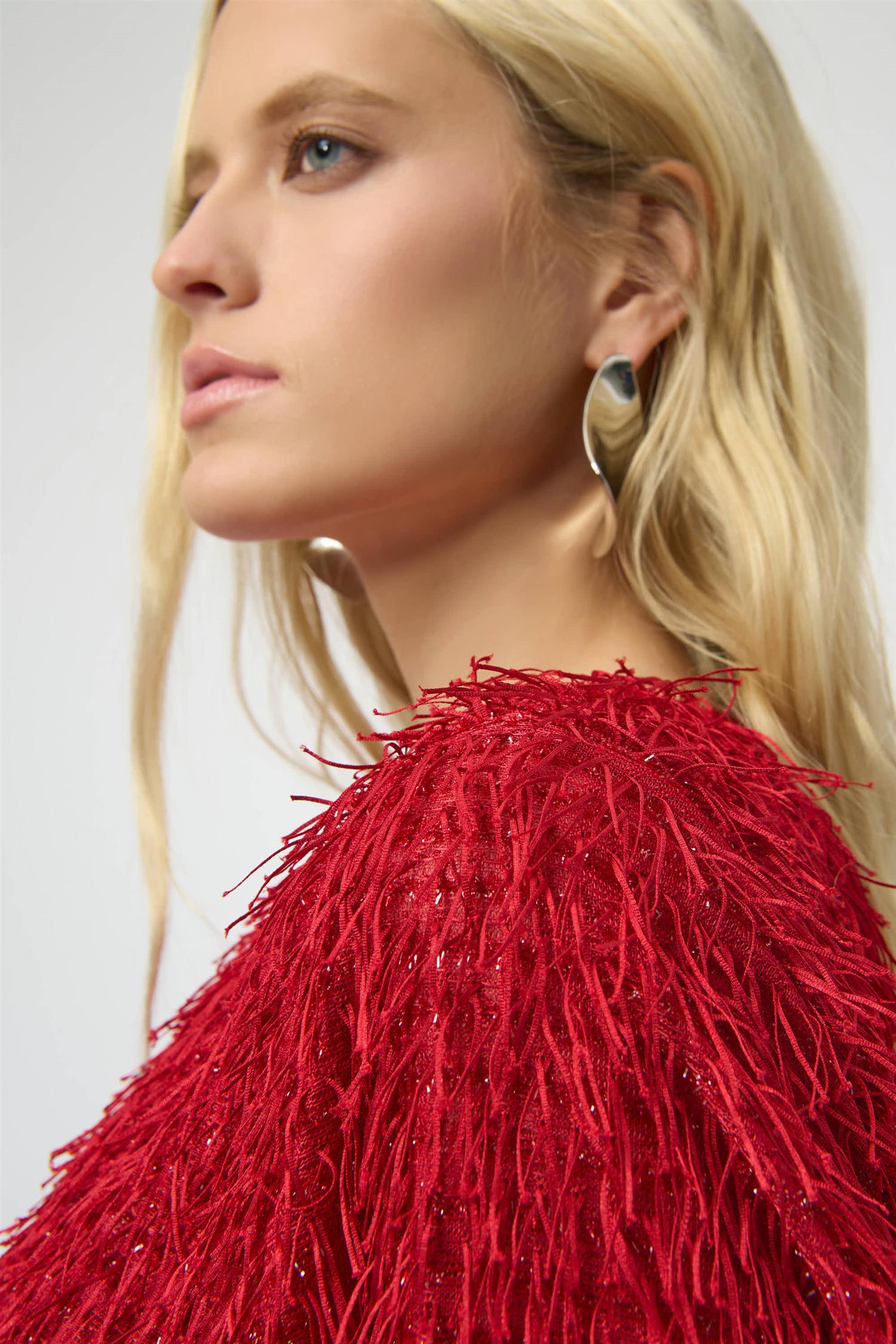 Novelty Fringe Boxy Top Red