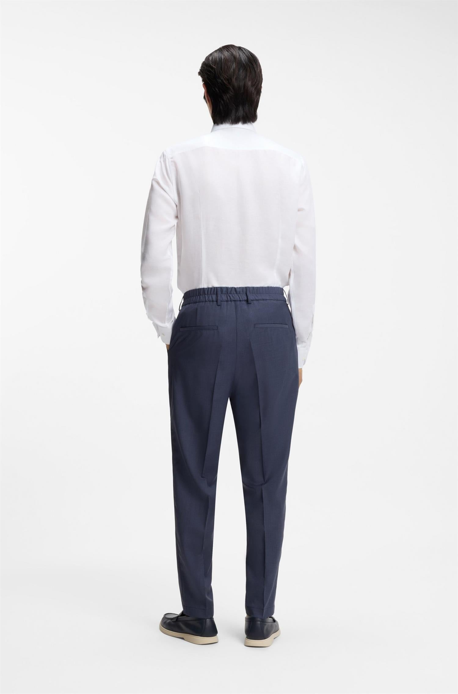 P-Perin Tapered-fit trousers in washable air wool Blue
