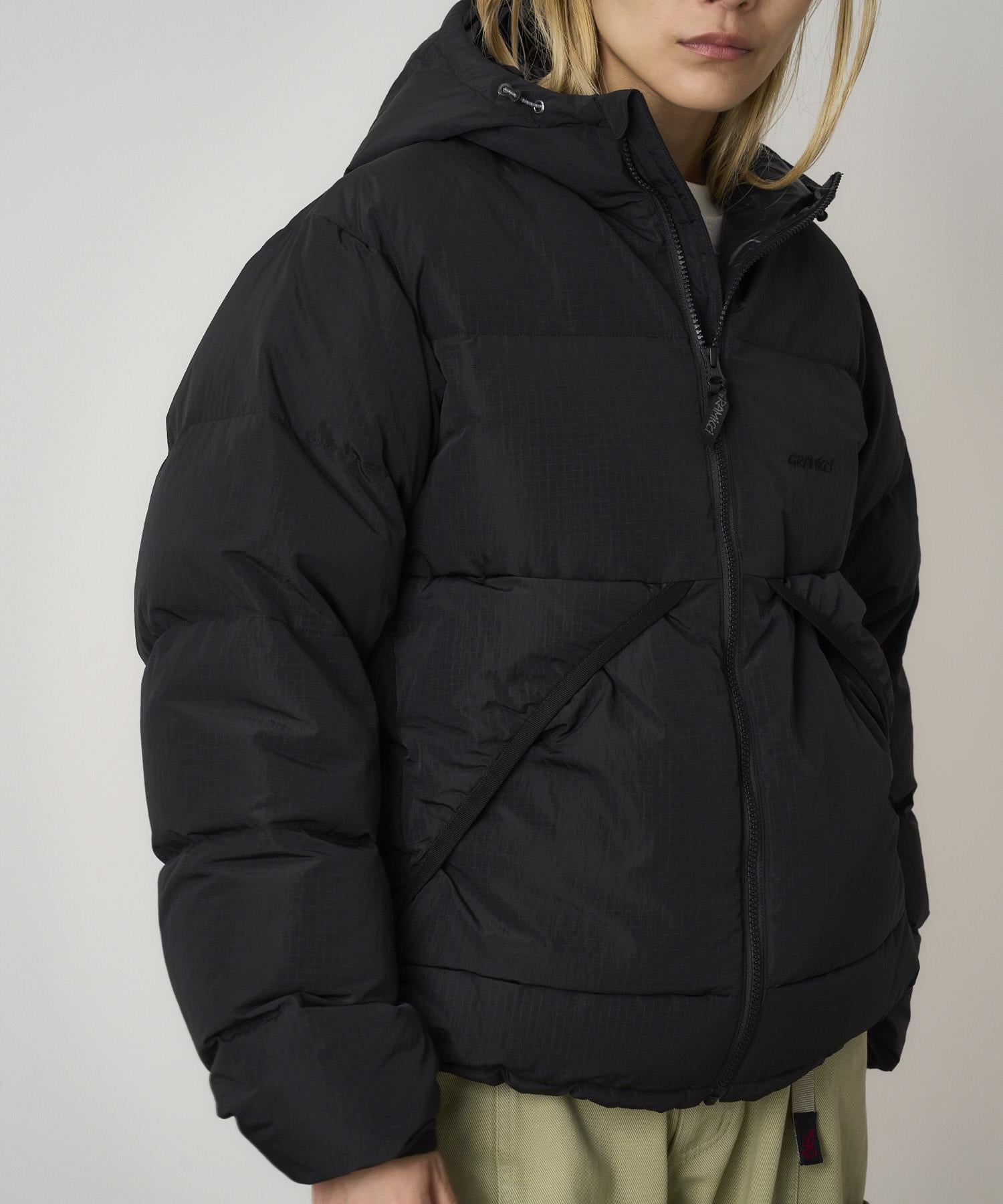 Down Puffer Hooded Jacket Black