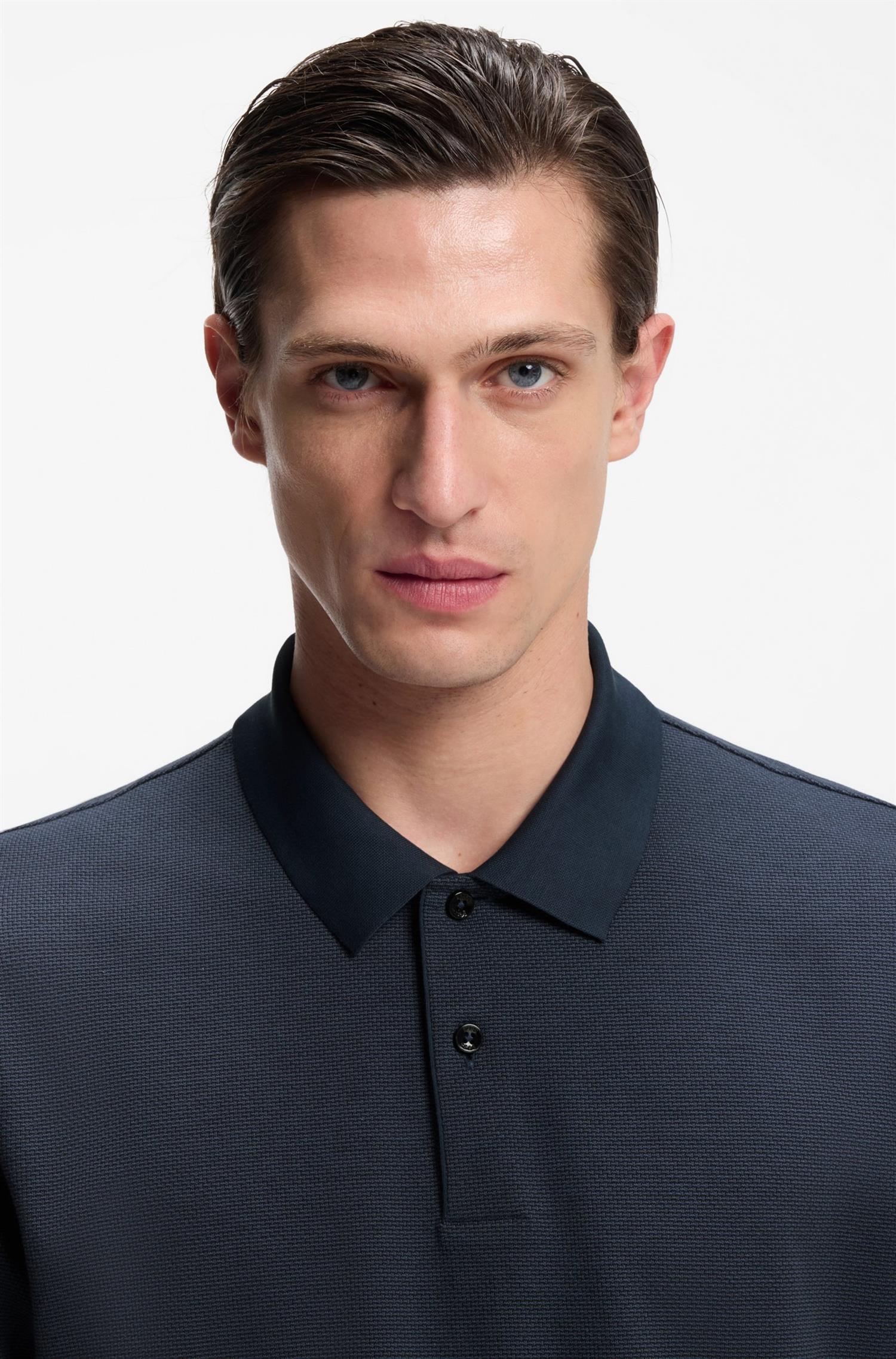 Parlay Cotton Polo with bubble structure Dark Blue