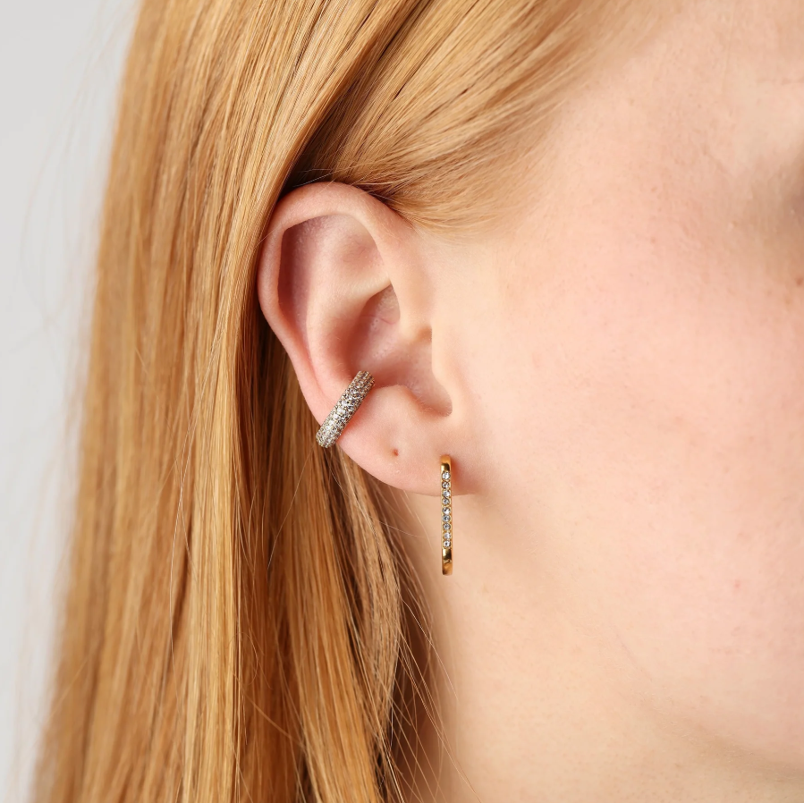 Celeste crystal hoop earrings gold