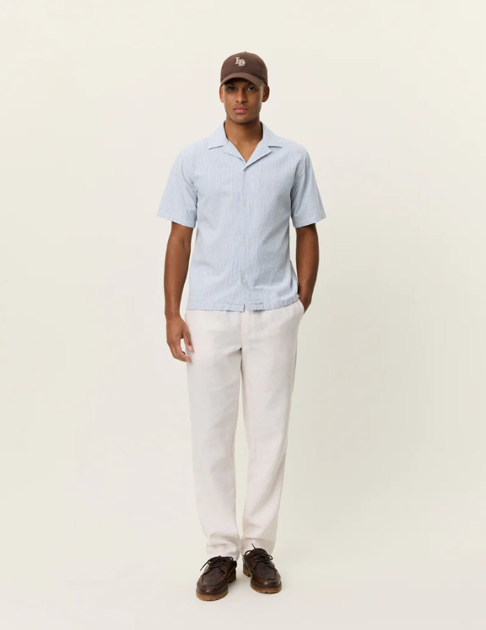 Lukas Stripe Cotton Linen SS Shirt Allure