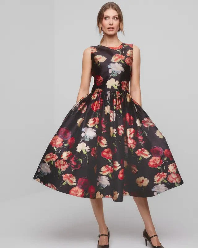 Taffeta Midi Dress
