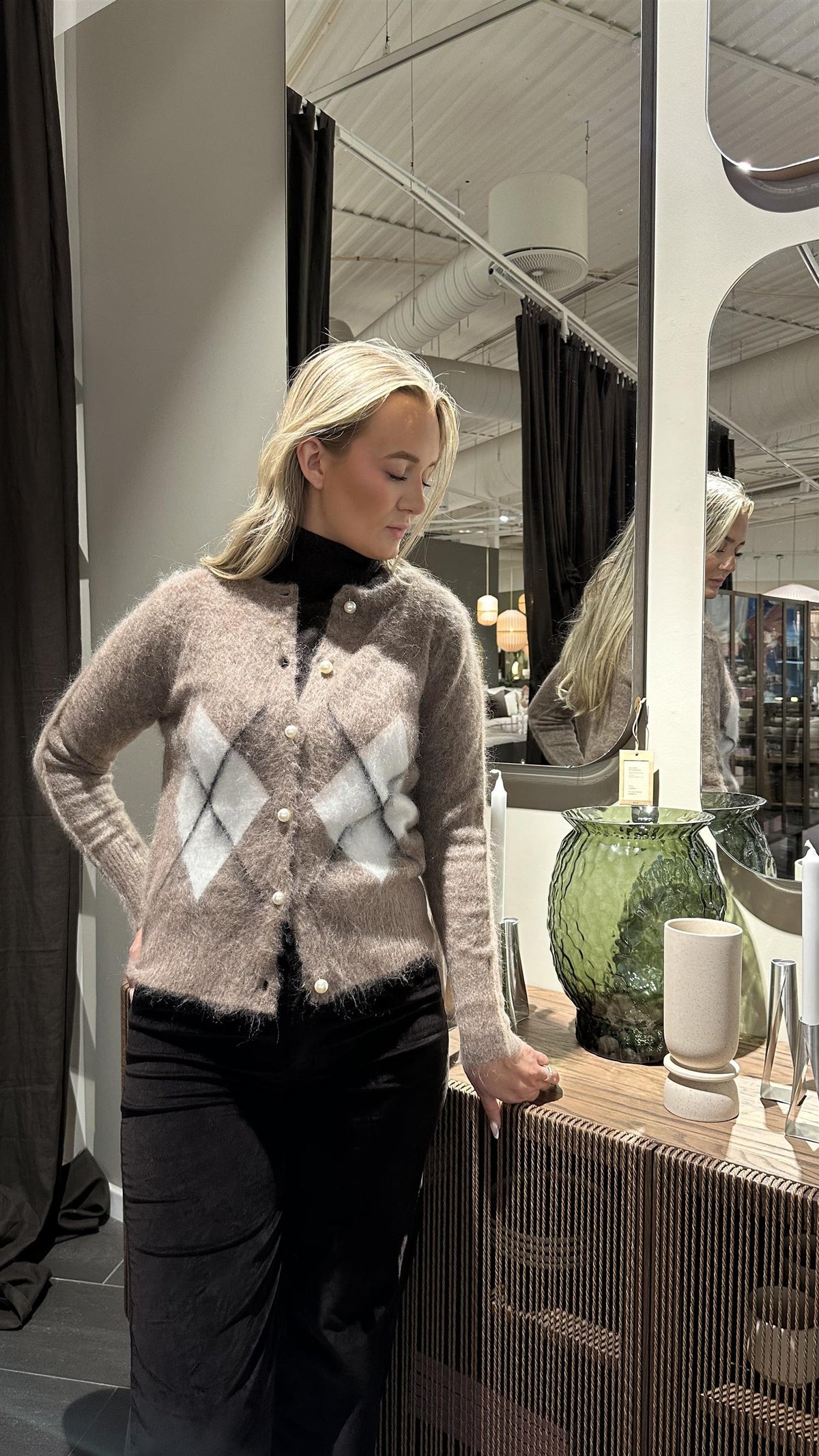 Nora Mohair Cardigan Taupe