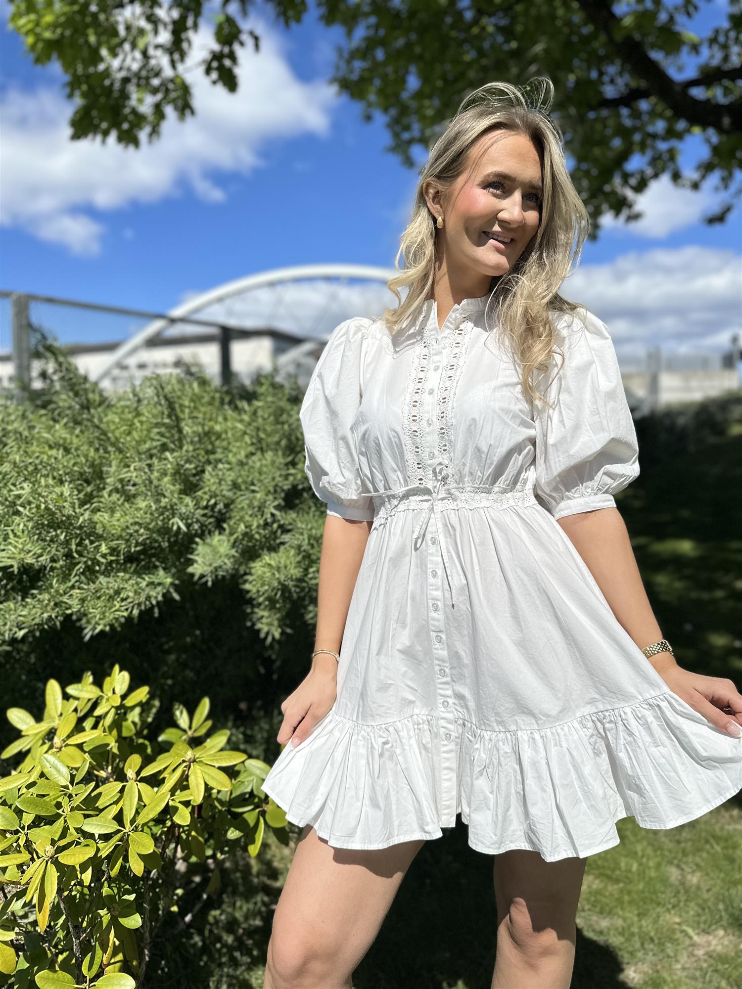 Poplin Mini Dress White