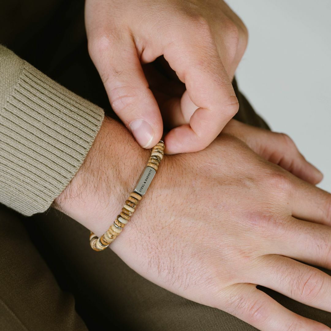 Stones Bracelet Two Tone Matt Wood