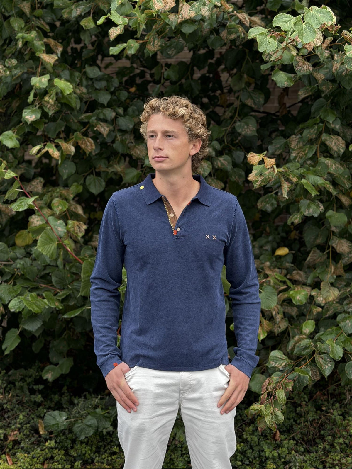 Prepster Longsleeve Slimfit Polo Piquet Navy