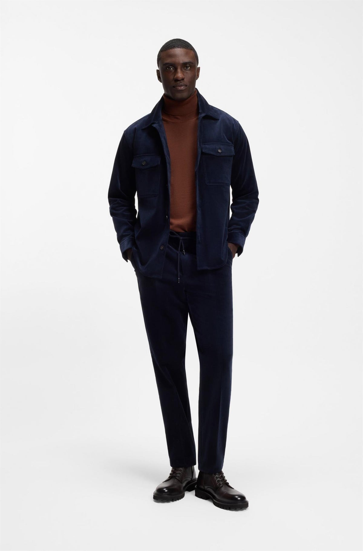 Musso Rollneck Sweater In Extra Fine Merino Wool Orange
