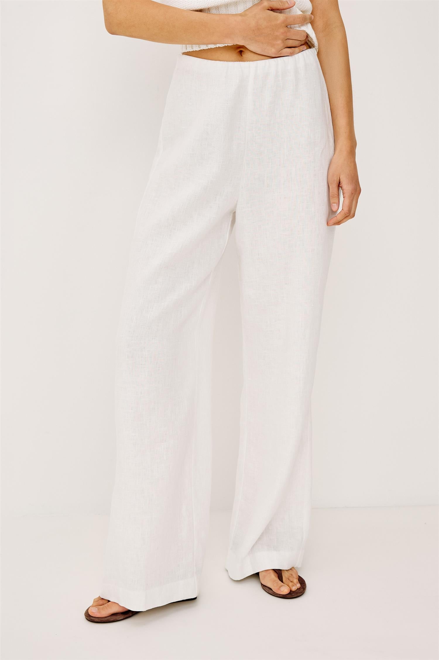 Andrine Linen Pants White