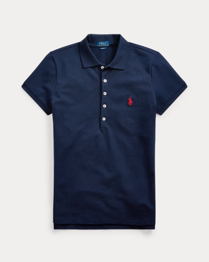 Slim Fit Stretch Polo Shirt-navy