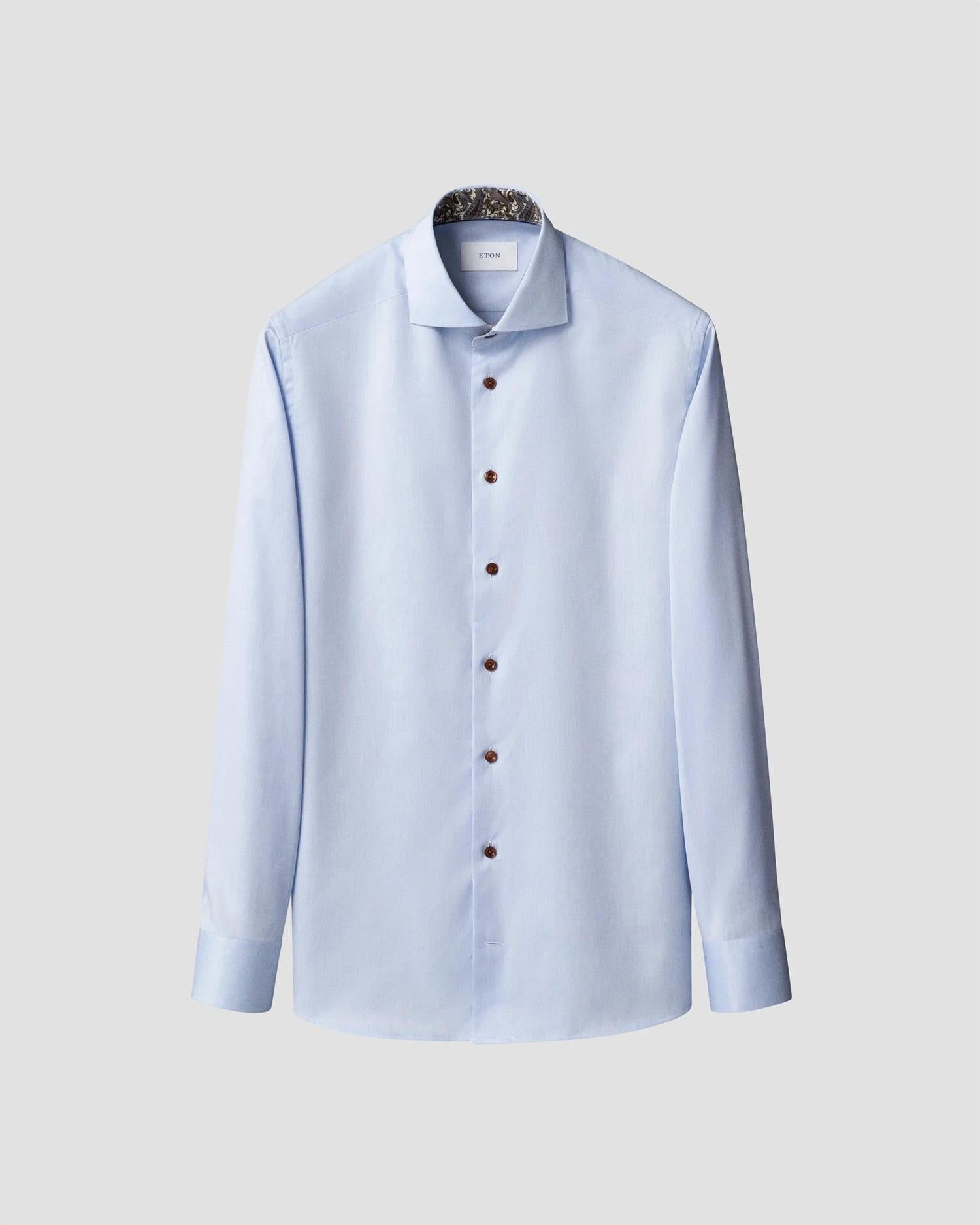 Light blue Paisley Effect Signature Twill Contemporary Shirt