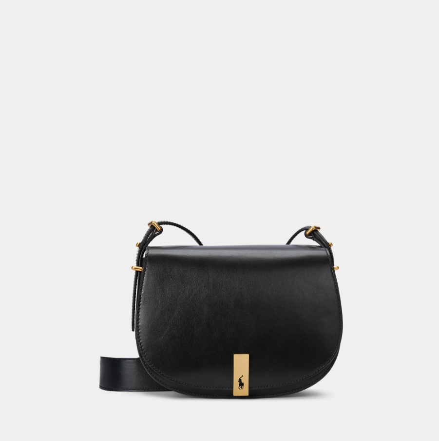Polo ID Leather Saddle Bag Black