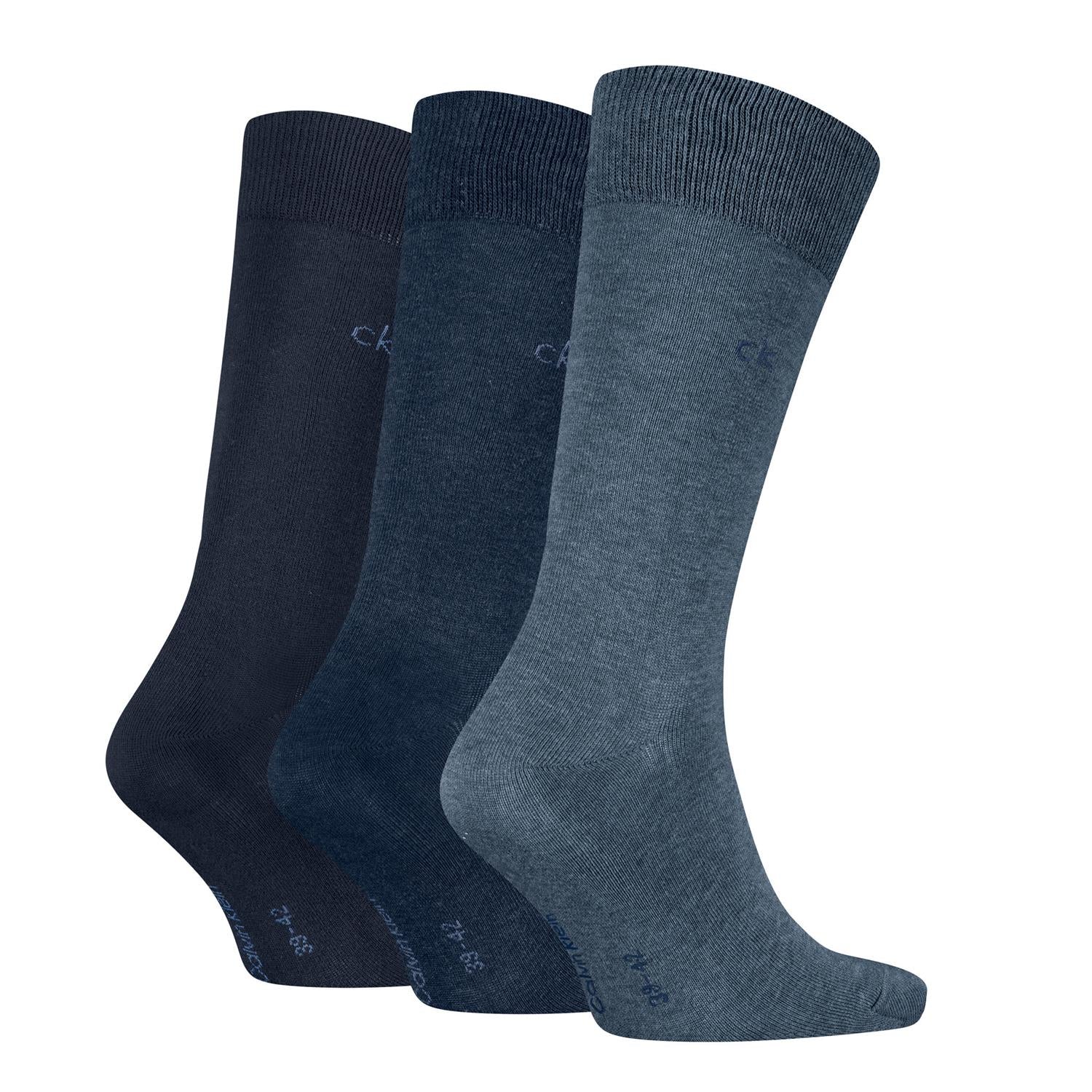 Ck Man 3pk Cotton Crew Sock Denim