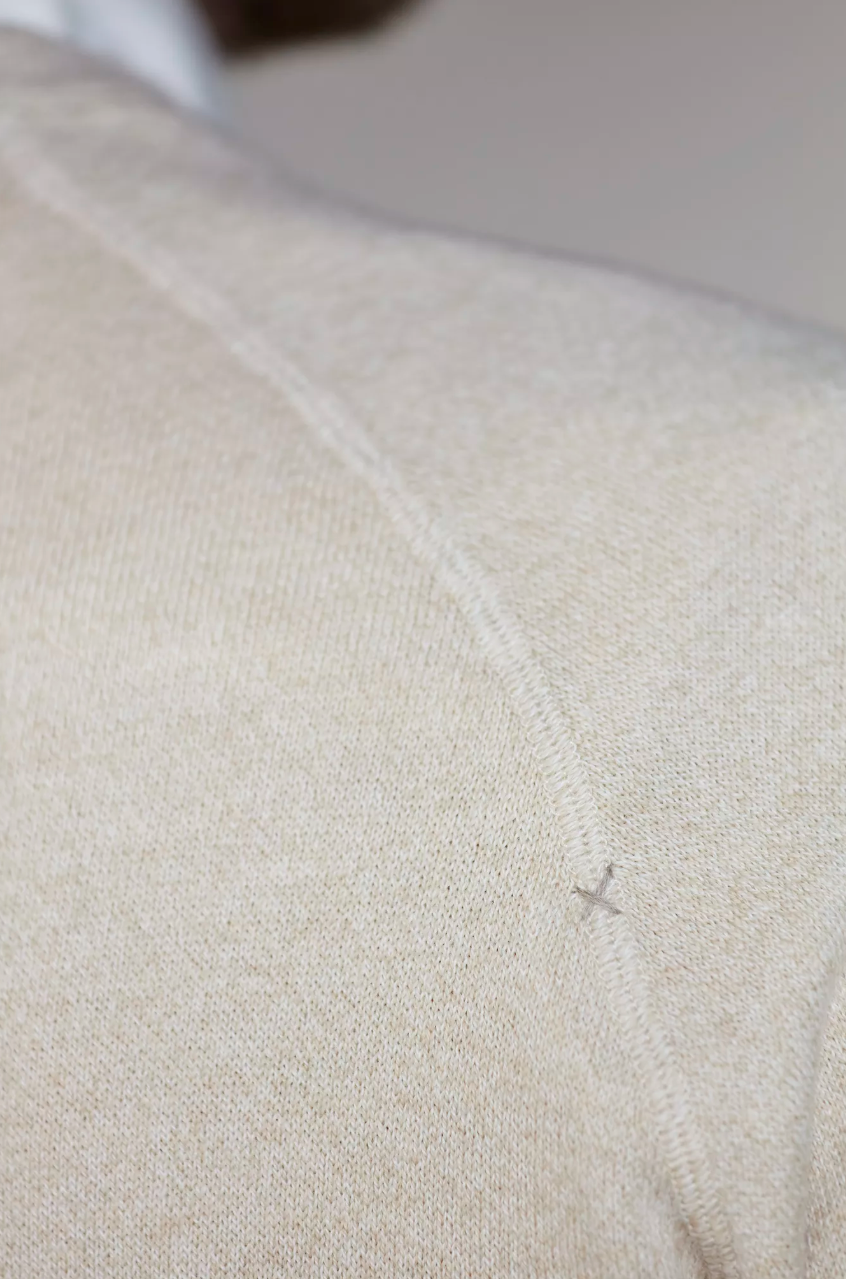 Crew Neck College Sweater Beige