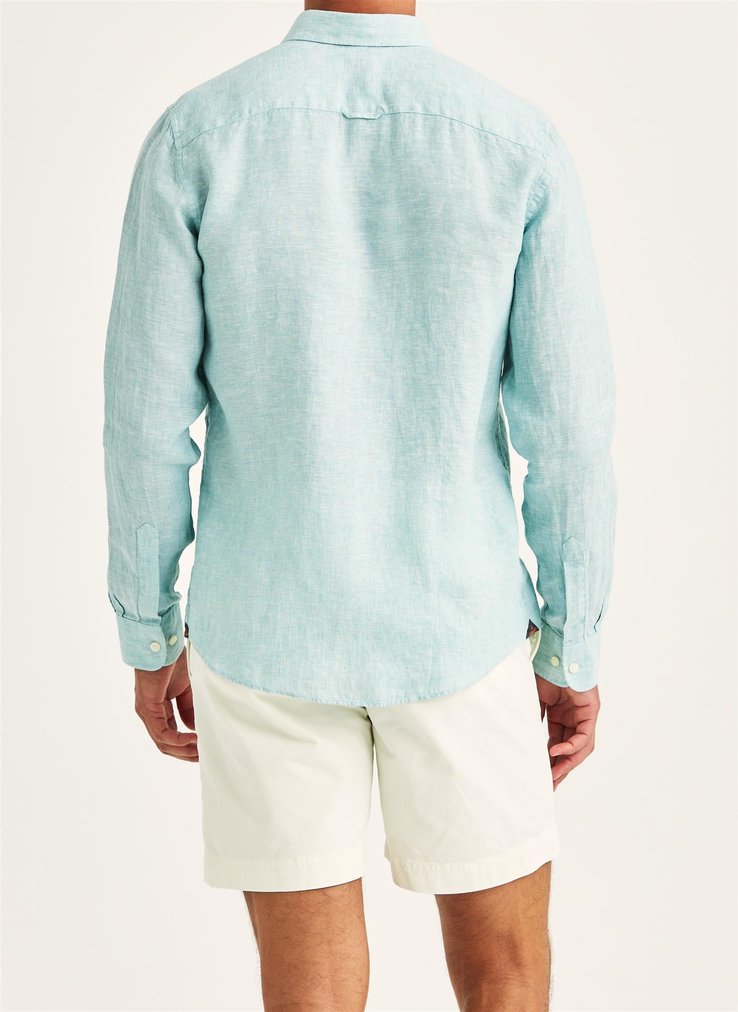 Douglas linen shirt classic fit Green