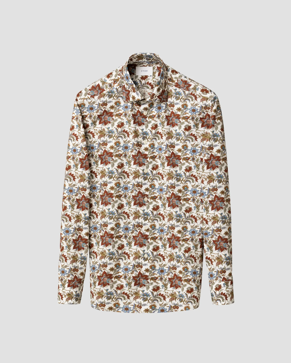 Red Floral Print Signature Twill Slimfit Shirt